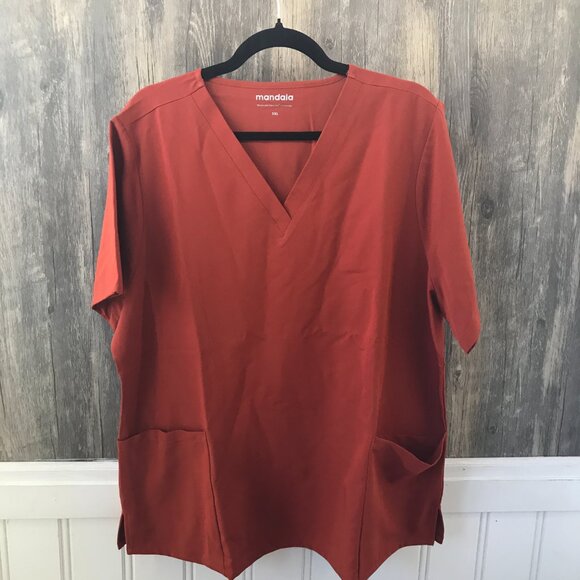 Mandala rust orange 2 piece scrub set size 2XL nwot - Picture 2 of 8